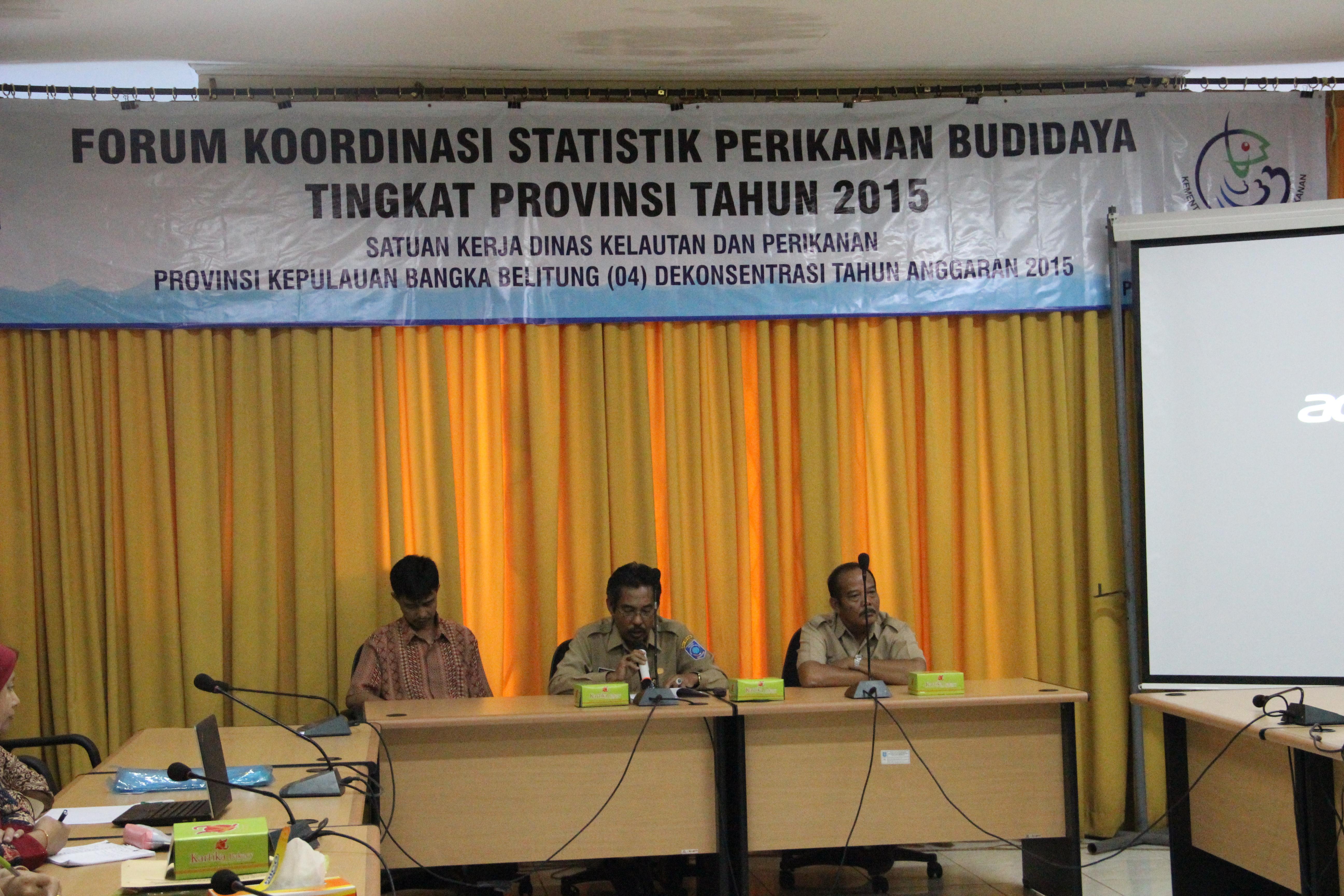Forum Koordinasi Statistik Perikanan Budidaya Tingkat Provinsi Tahun 2015