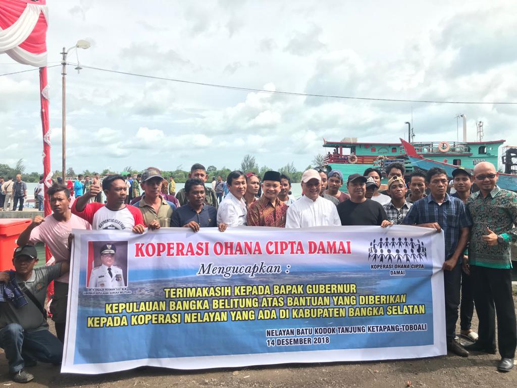 Kapal Bantuan Pemprov Babel dilengkapi GPS Tekhnologi  Tinggi, Dasminto Berharap Nelayan Kuasai Teknologi