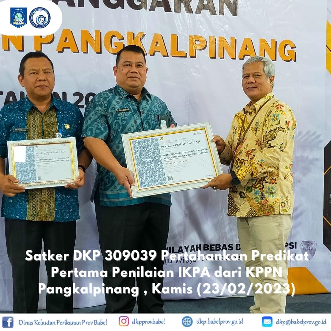 DKP Babel Pertahankan Peringkat Pertama Penilaian IKPA 