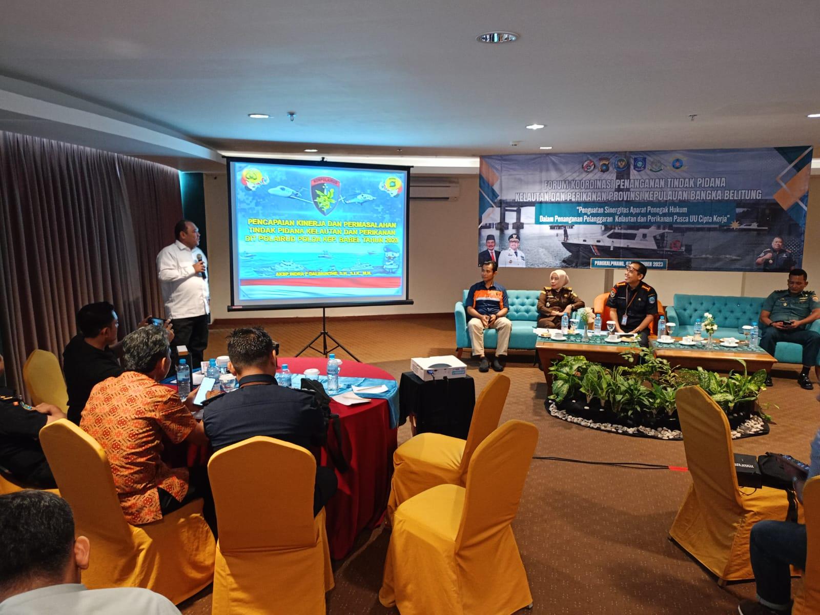 DKP Babel Gelar Forum Koordinasi Perkuat Sinergitas Aparat Penegak Hukum dalam Penanganan Pelanggaran Pidana Kelautan dan Perikanan