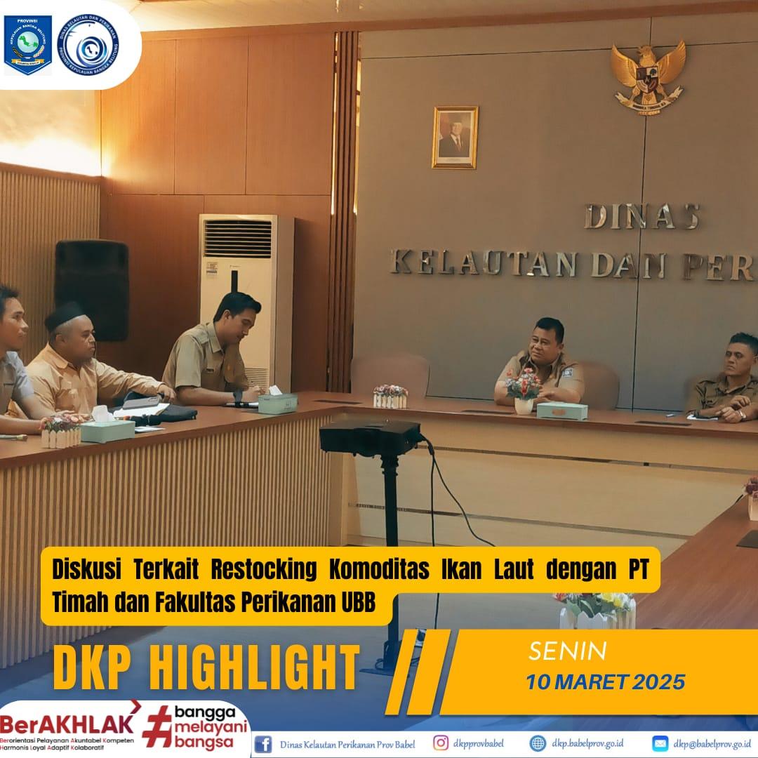 DKP, PT TIMAH dan UBB Diskusi  Terkait Restocking Ikan 