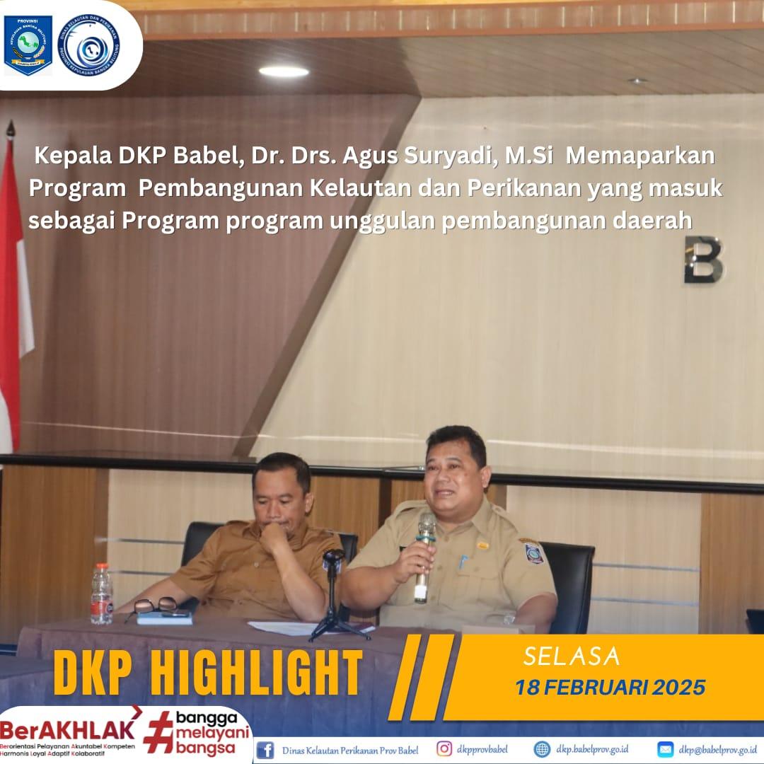 Kadis DKP Babel Sampaikan Program Unggulan Perikanan di Bappeda 